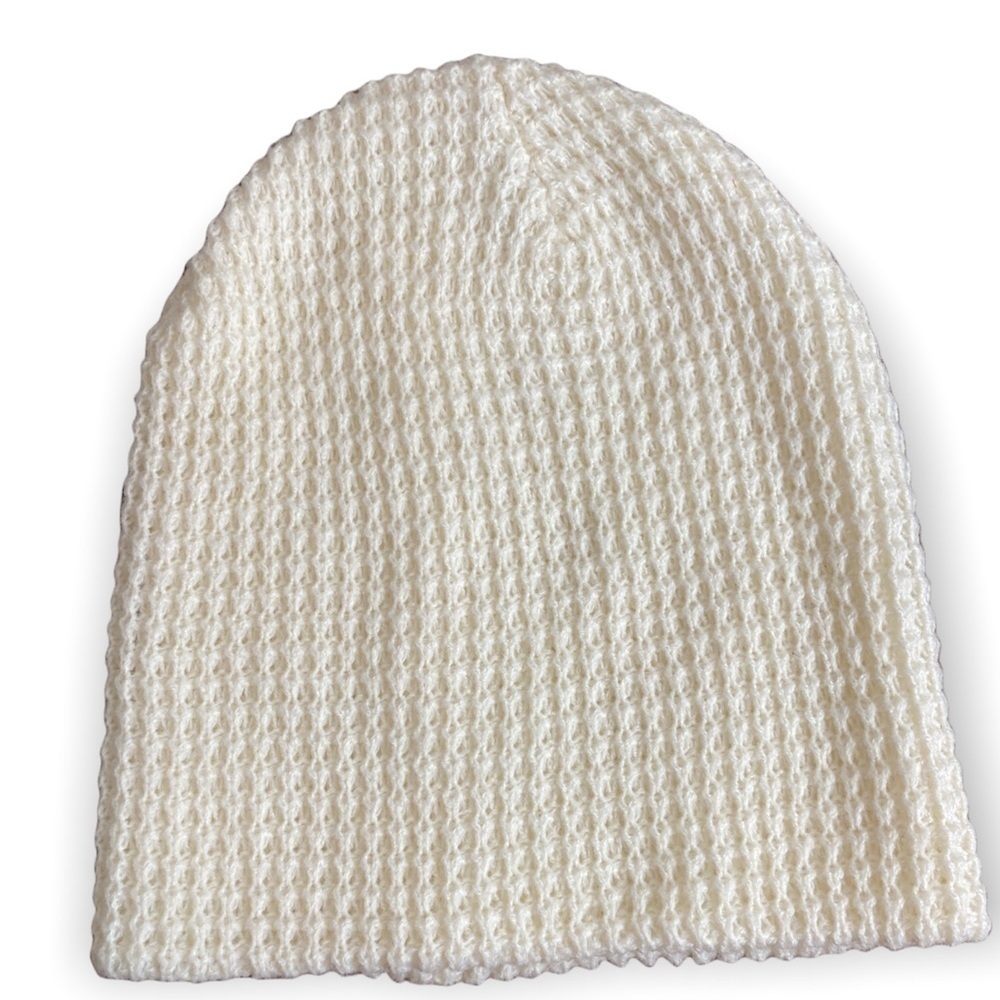 Women’s Cream Colored Waffle Knit Hat O/S